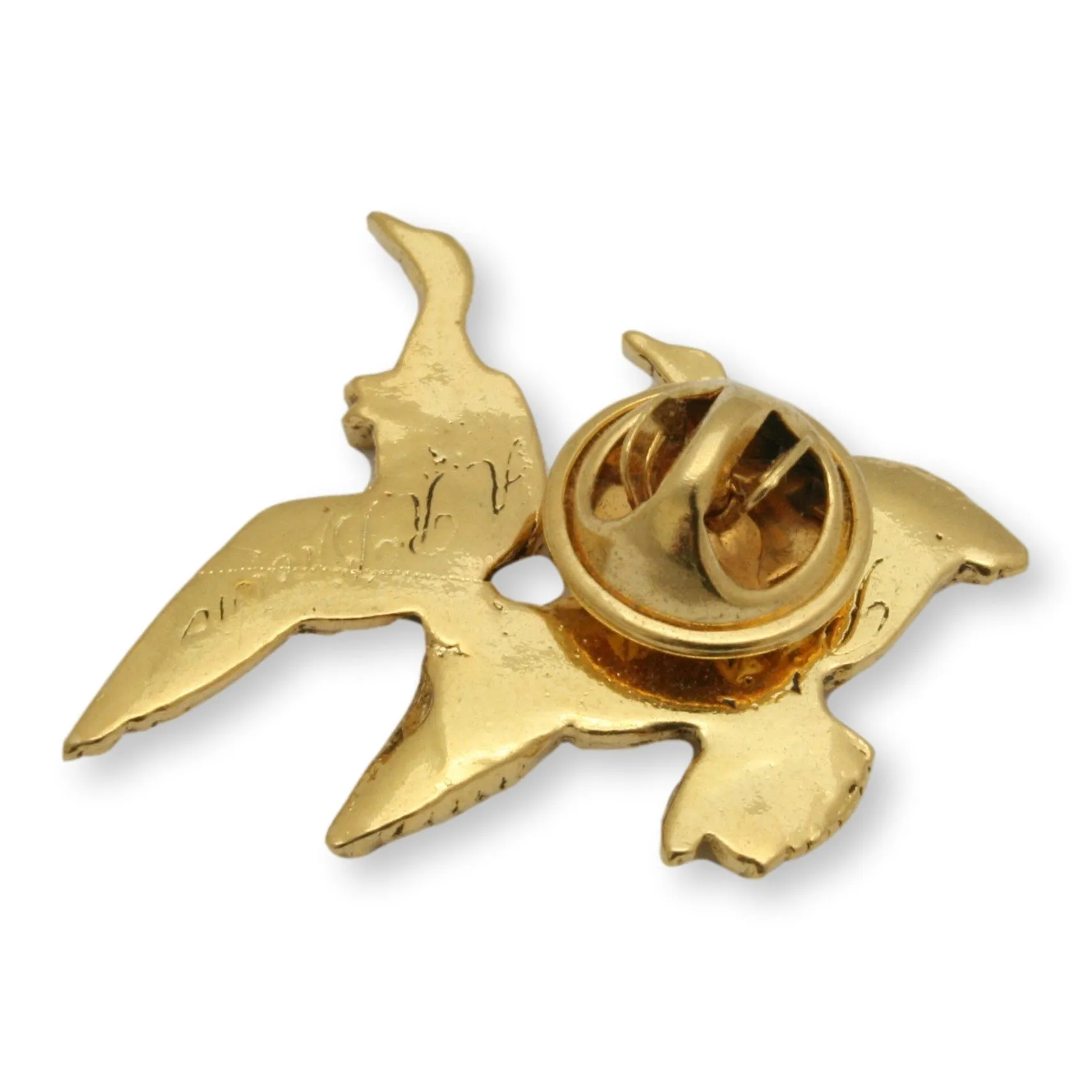 Pair of Ducks Gold Plated Lapel Pin Badge
