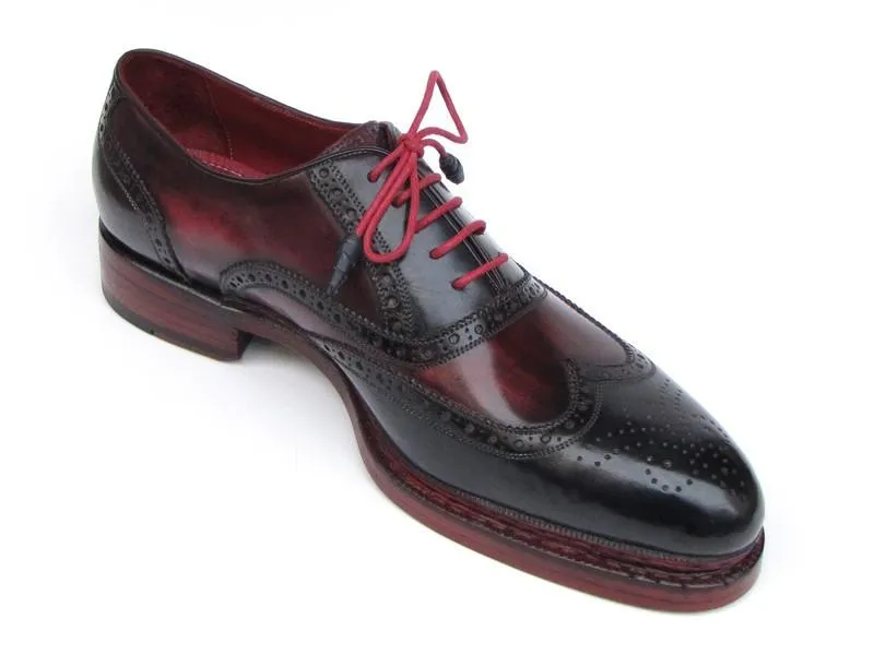 Paul Parkman Men's Wingtip Brogues (Navy & Red)