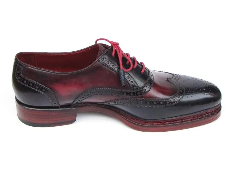 Paul Parkman Men's Wingtip Brogues (Navy & Red)