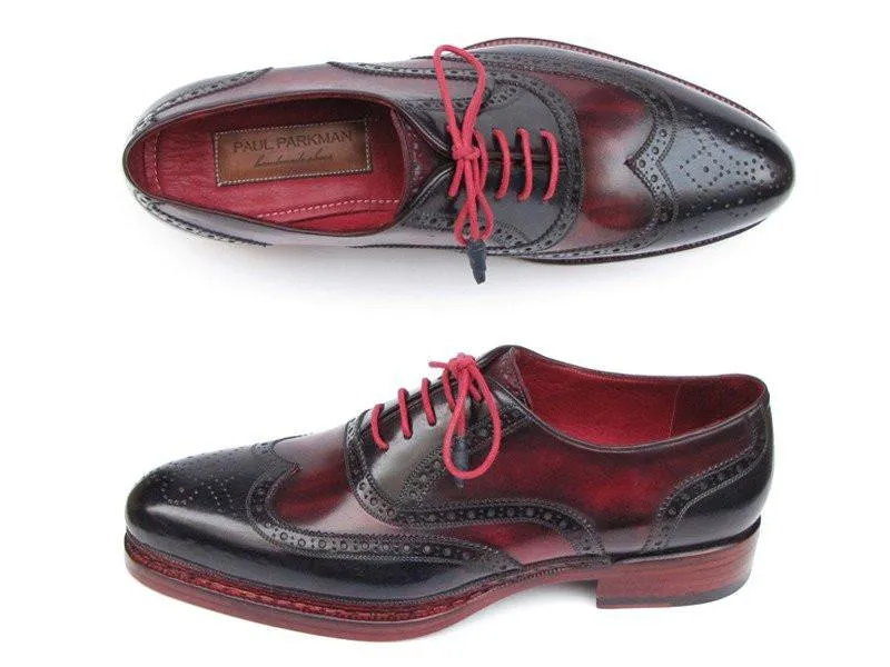Paul Parkman Men's Wingtip Brogues (Navy & Red)