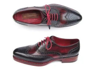 Paul Parkman Men's Wingtip Brogues (Navy & Red)