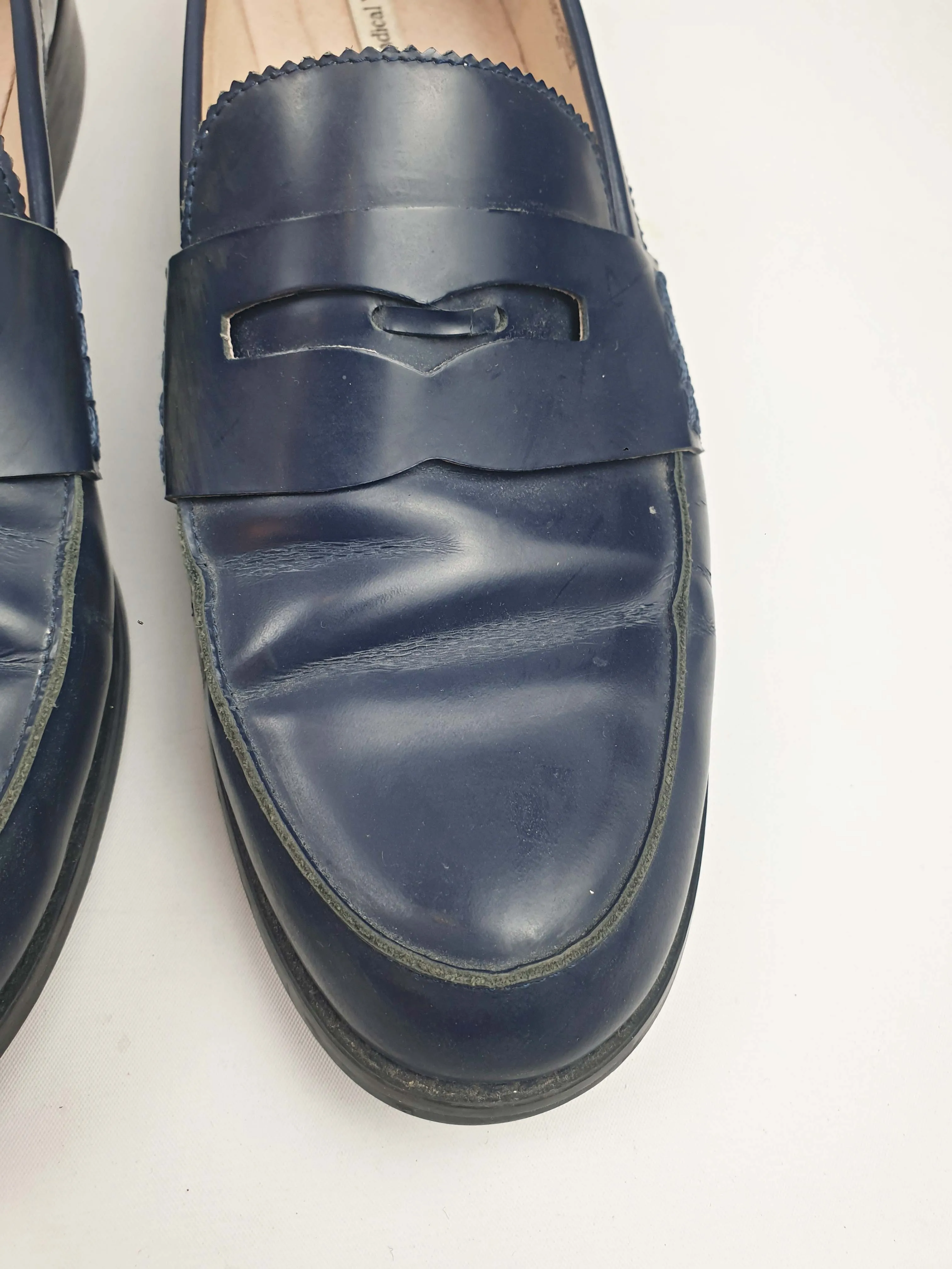 Radical Yes navy hi shine leather brogues size 40