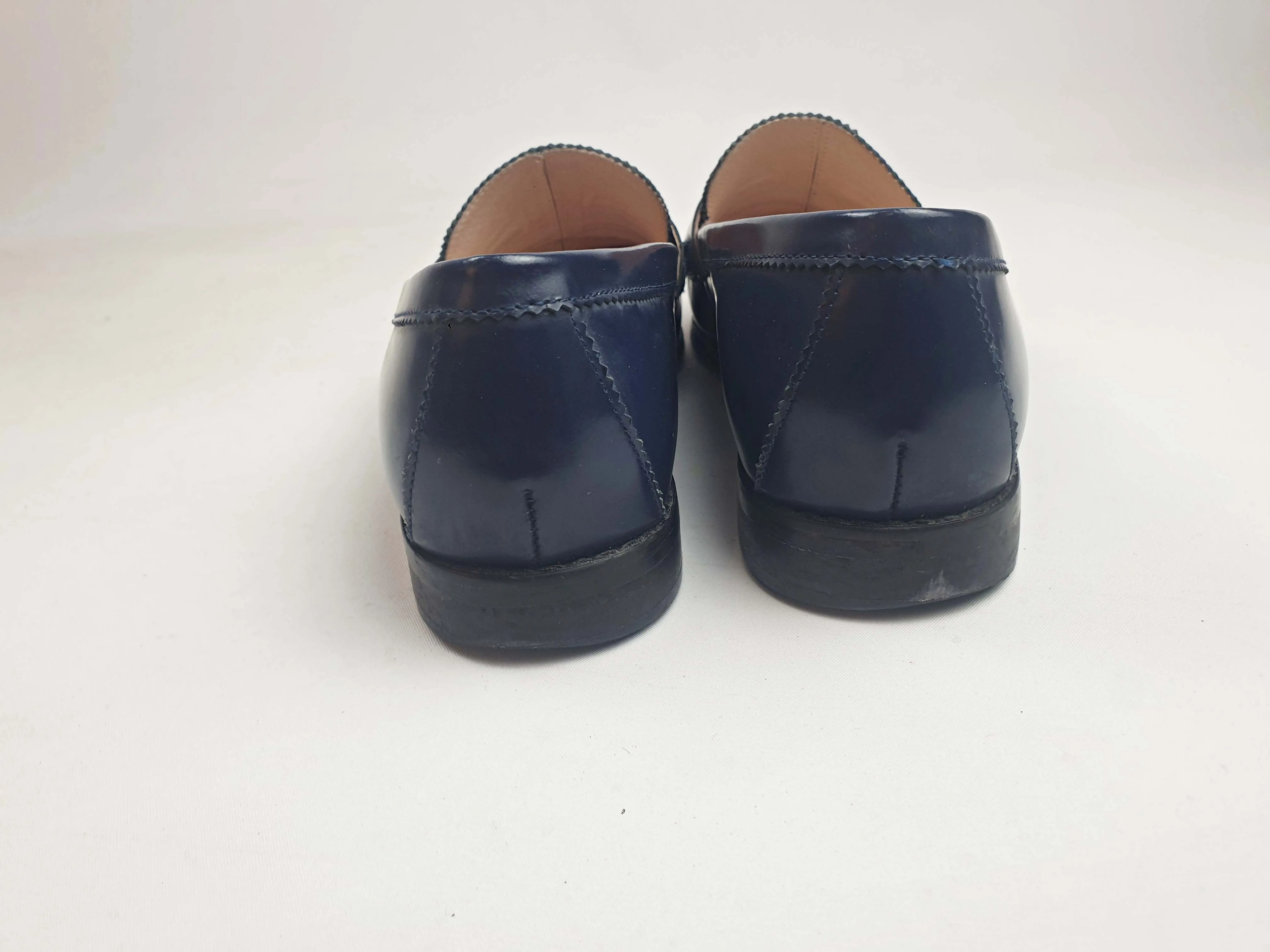 Radical Yes navy hi shine leather brogues size 40