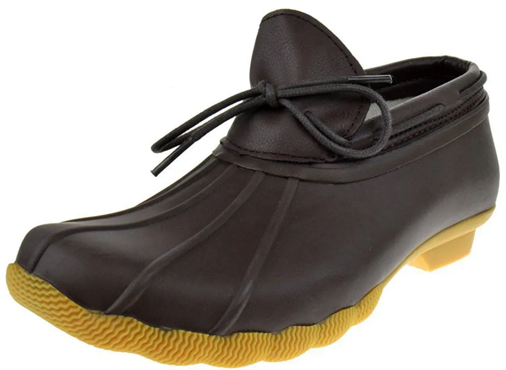 Refresh Footwear Women's Slip-On Bow Duck Boot Rain Shoe