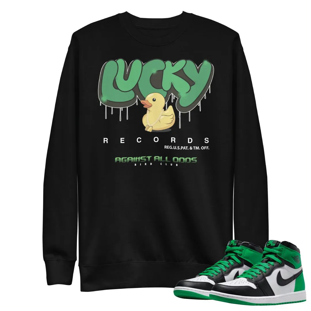 Retro 1 Lucky Green Lucky Duck Records Sweatshirt
