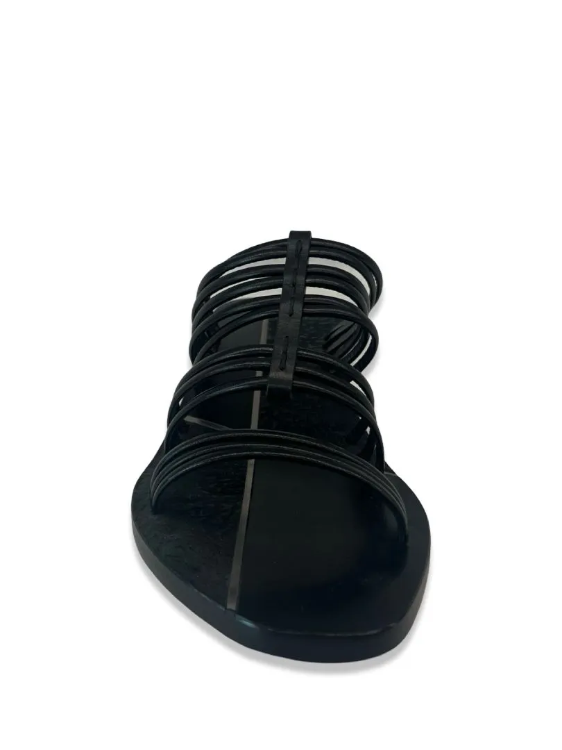 Rick Owens Black Strappy Mule Wedge. Size: 37