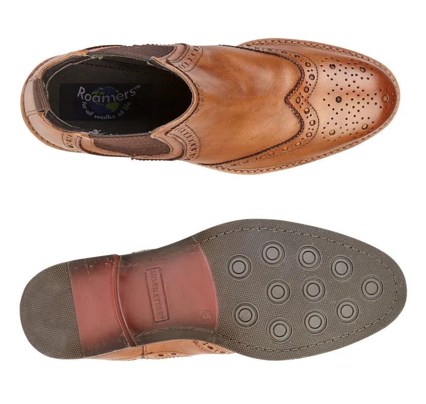 Roamers Leather Upper Brogue Dealer Boot