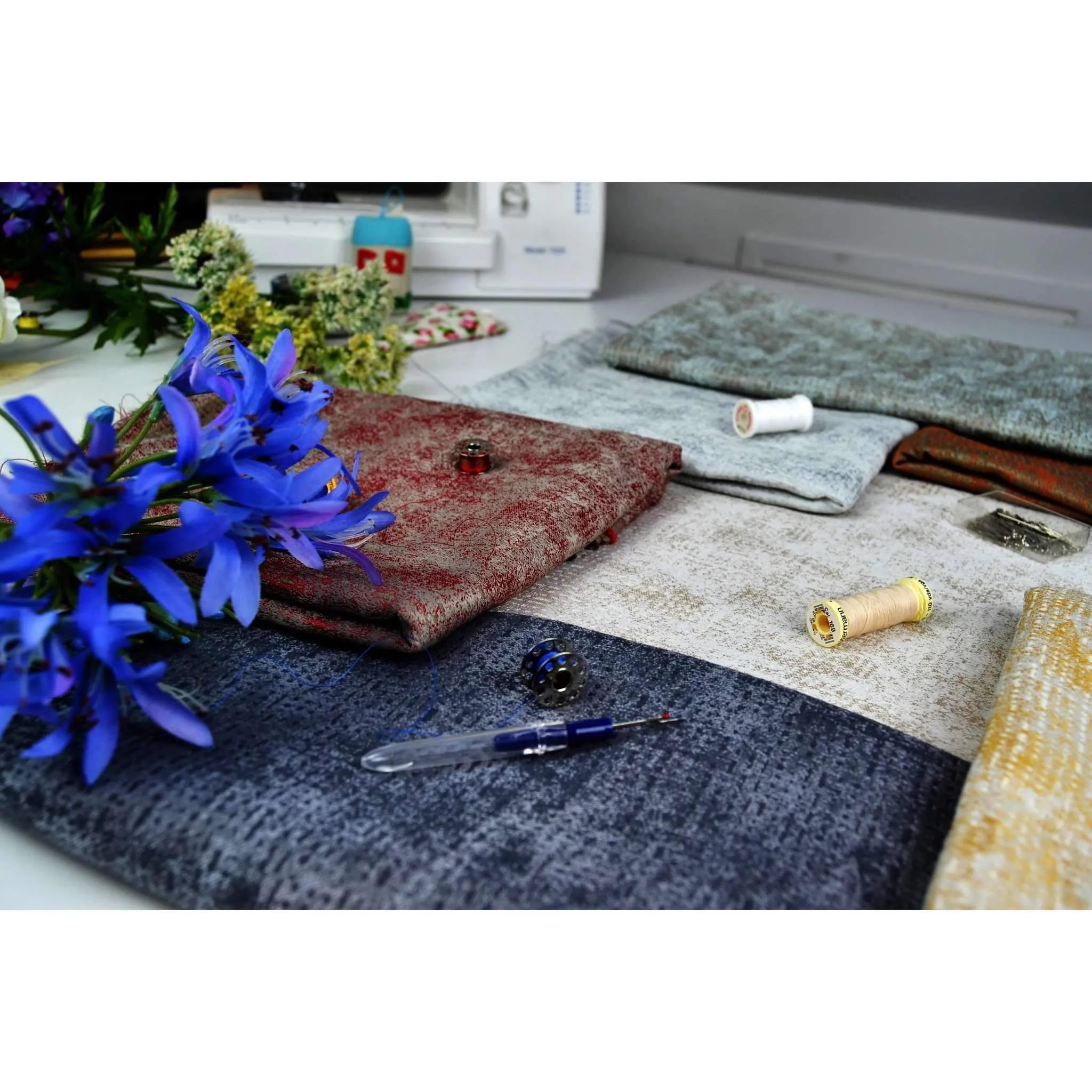 Roden Fire Retardant Duck Egg Blue Fabric