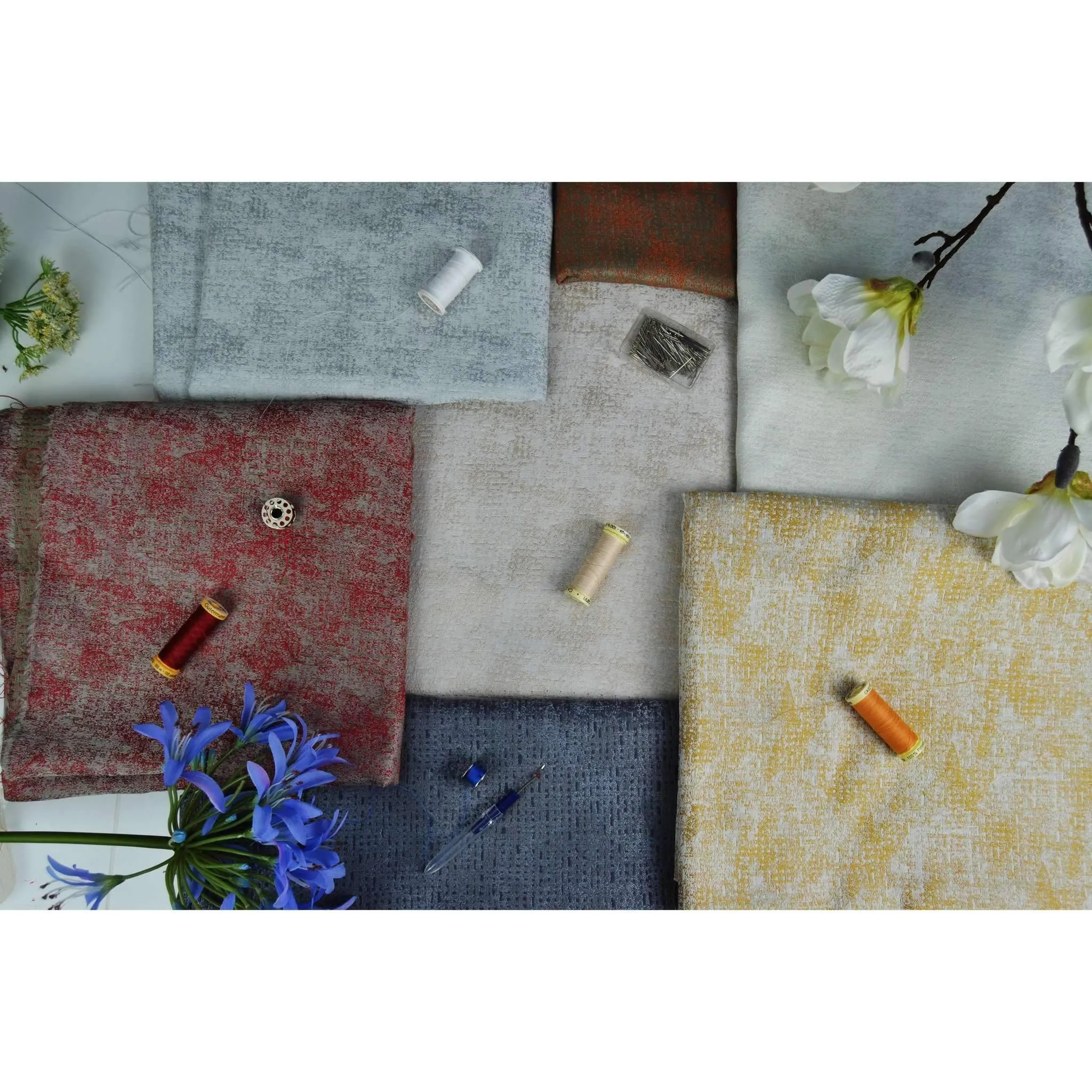 Roden Fire Retardant Duck Egg Blue Fabric