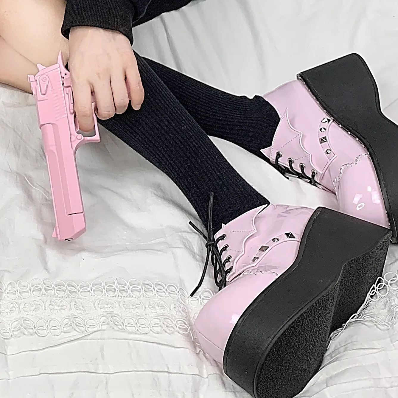 Round toe platform shoes KF82097