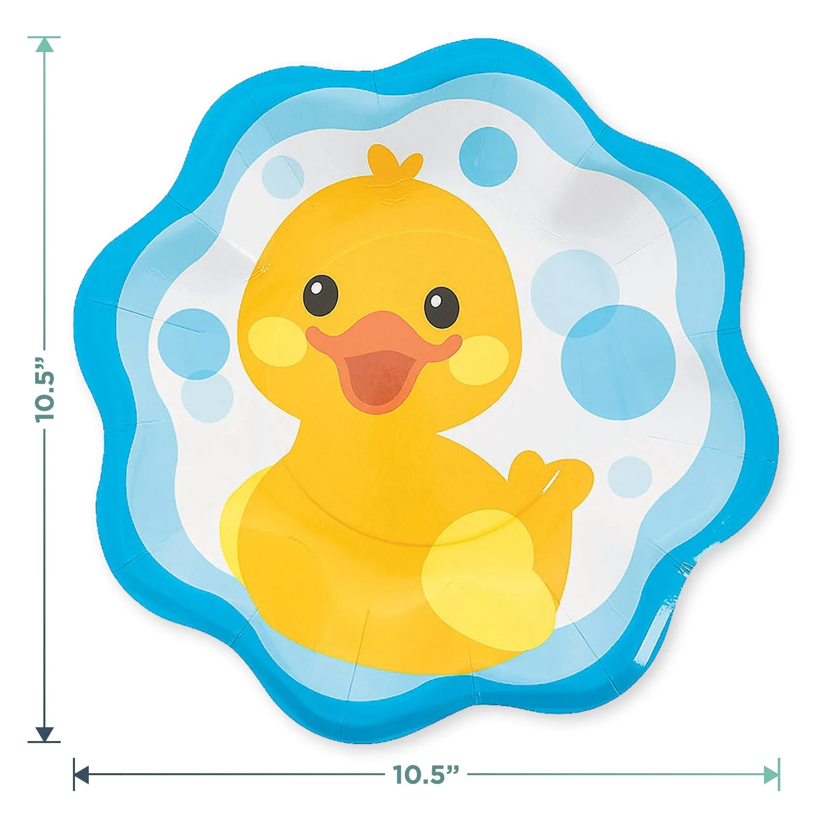 Rubber Ducky Scalloped Paper Dinner Plates and Luncheon Napkins (Serves 16)