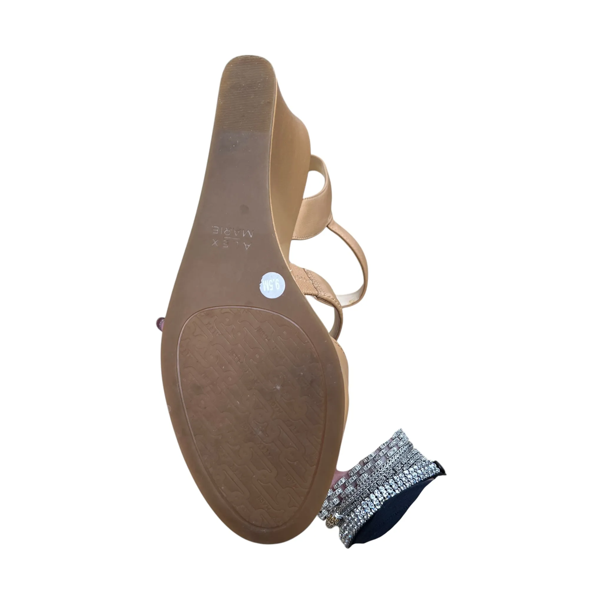 Sandals Heels Wedge By Alex Marie In Tan, Size:9.5