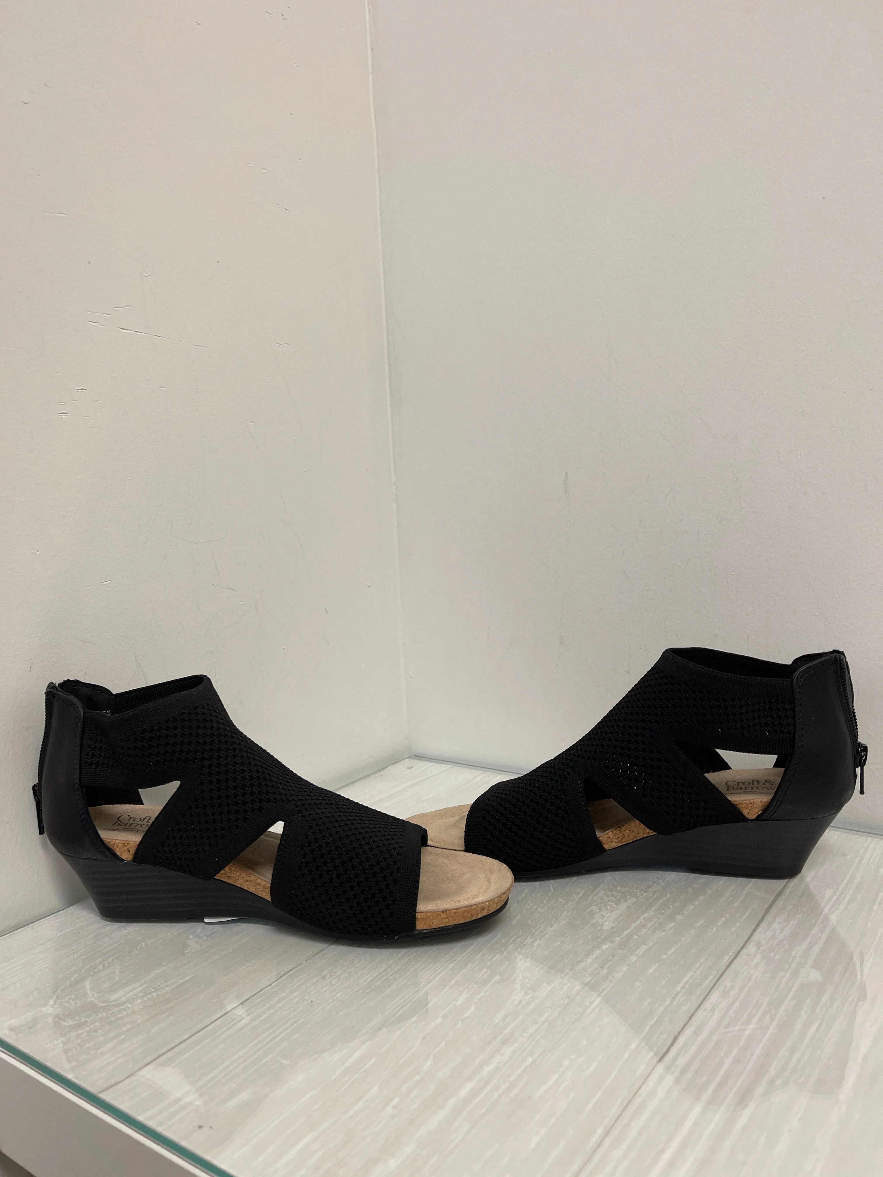 Sandals Heels Wedge By Croft And Barrow In Black, Size: 8