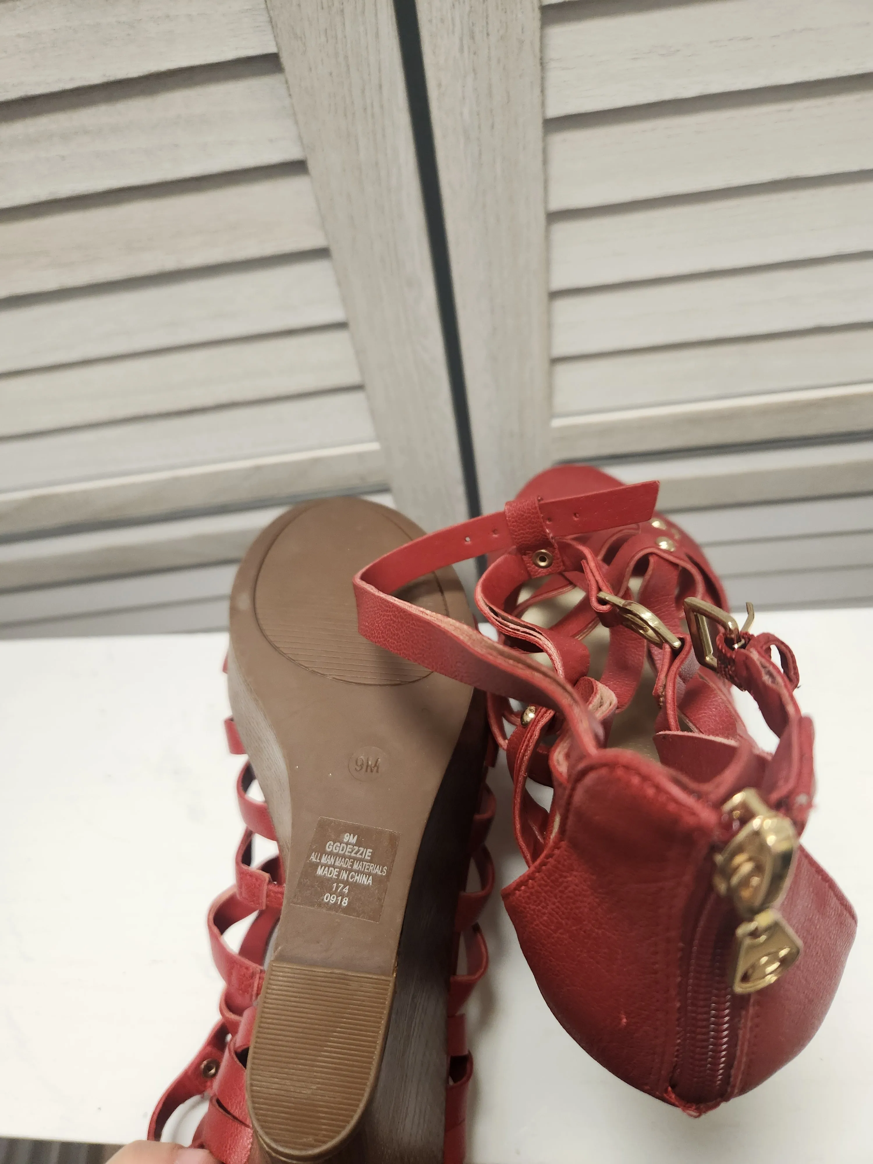 Sandals Heels Wedge By Guess  Size: 9