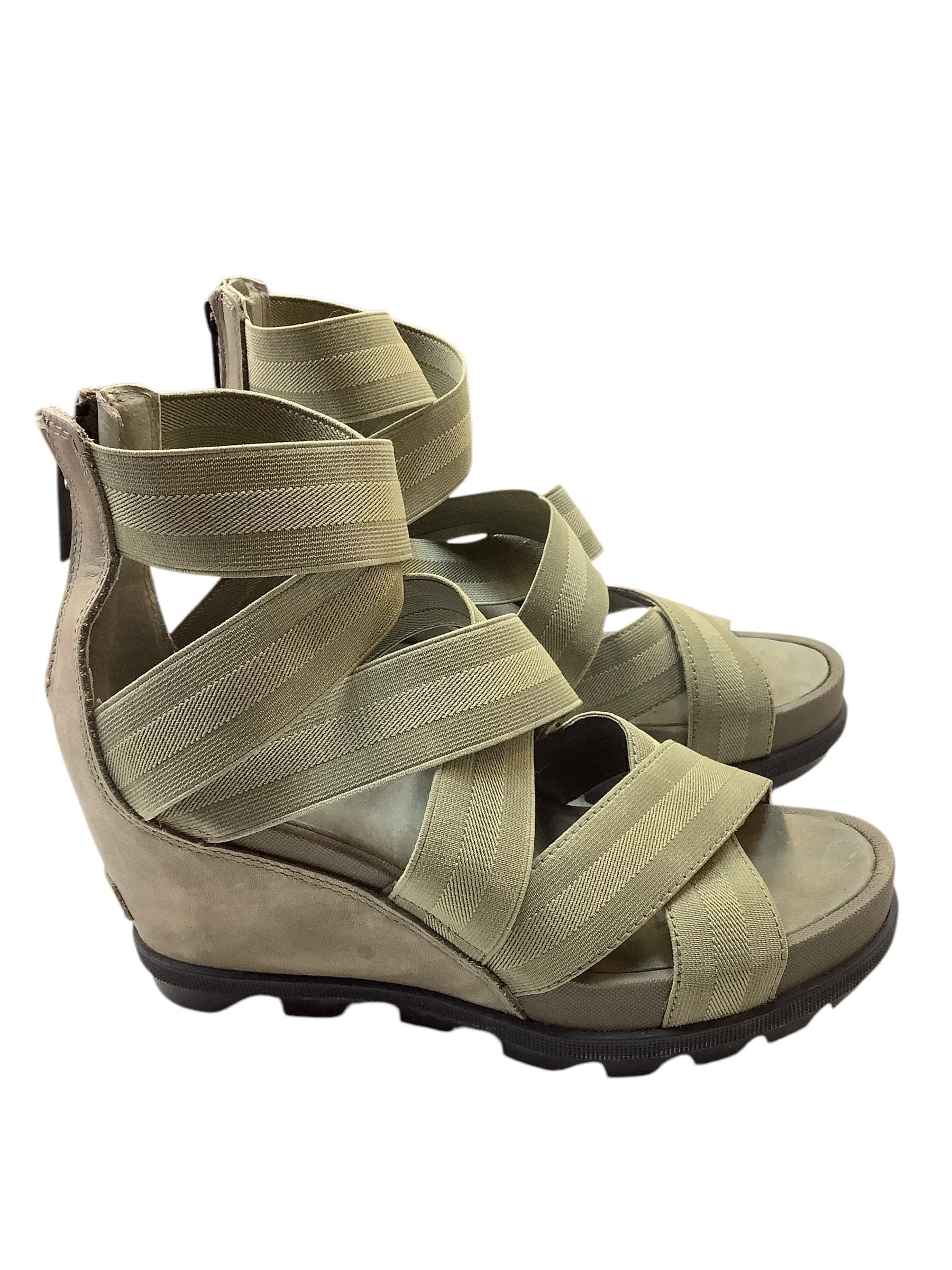 Sandals Heels Wedge By Sorel In Green, Size: 8