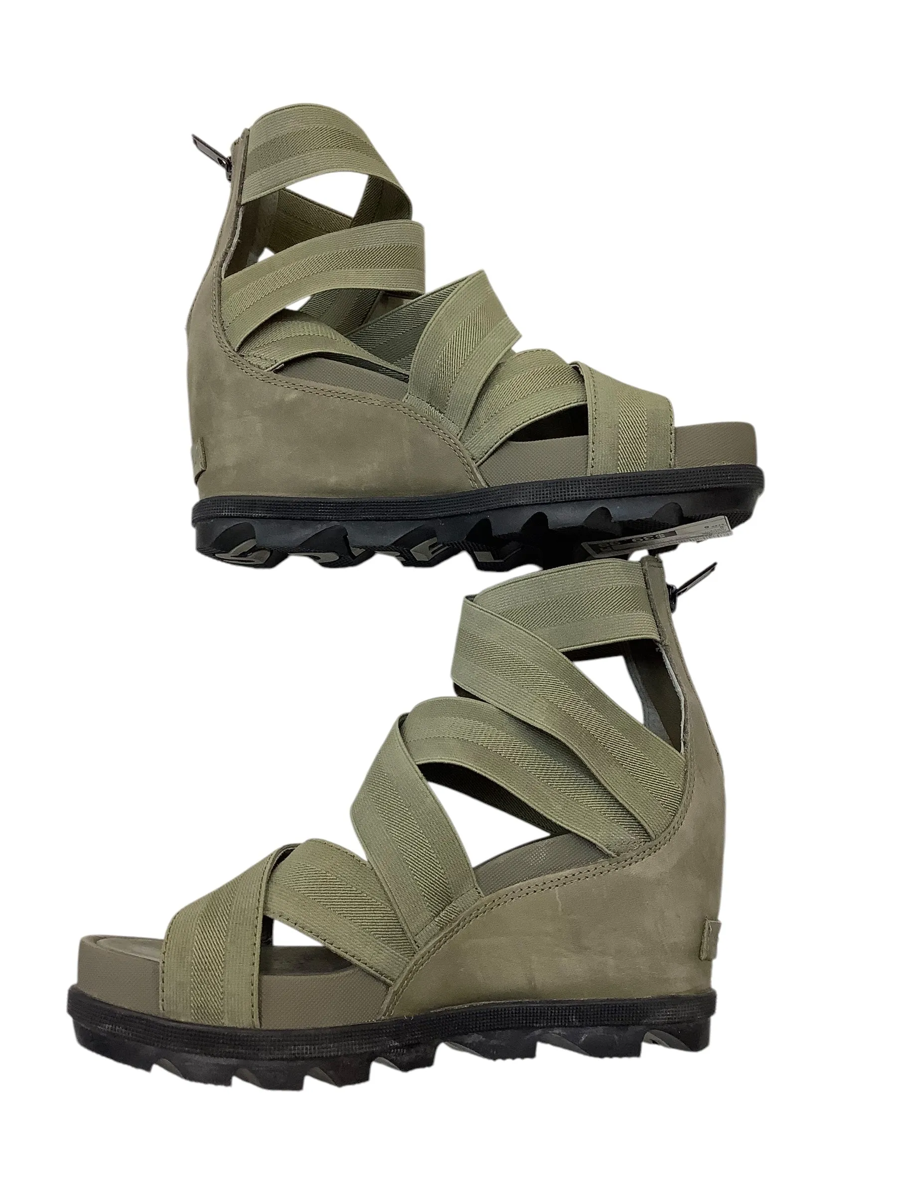 Sandals Heels Wedge By Sorel In Green, Size: 8