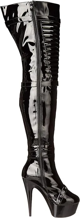 Shea-609 Fetish Buckle Platform Thigh High Boots
