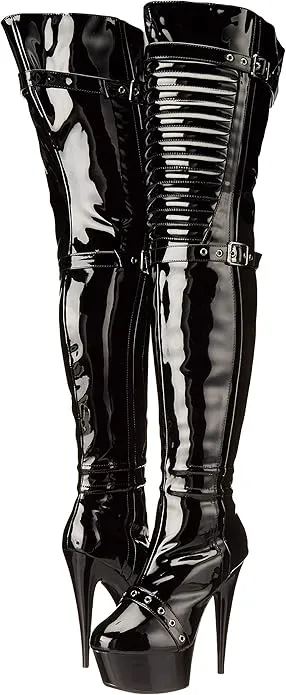 Shea-609 Fetish Buckle Platform Thigh High Boots