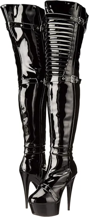 Shea-609 Fetish Buckle Platform Thigh High Boots