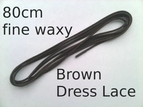 Shoe Laces Brown 80cm Fine Round Thin 31 Inch Dress Shoes Waxy Shoelaces Waxed