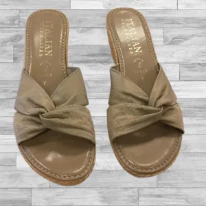 Shoes Heels Wedge By Italian Shoemakers In Tan, Size: 7
