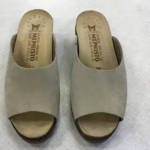 Shoes Heels Wedge By Mephisto In Tan, Size: 5.5