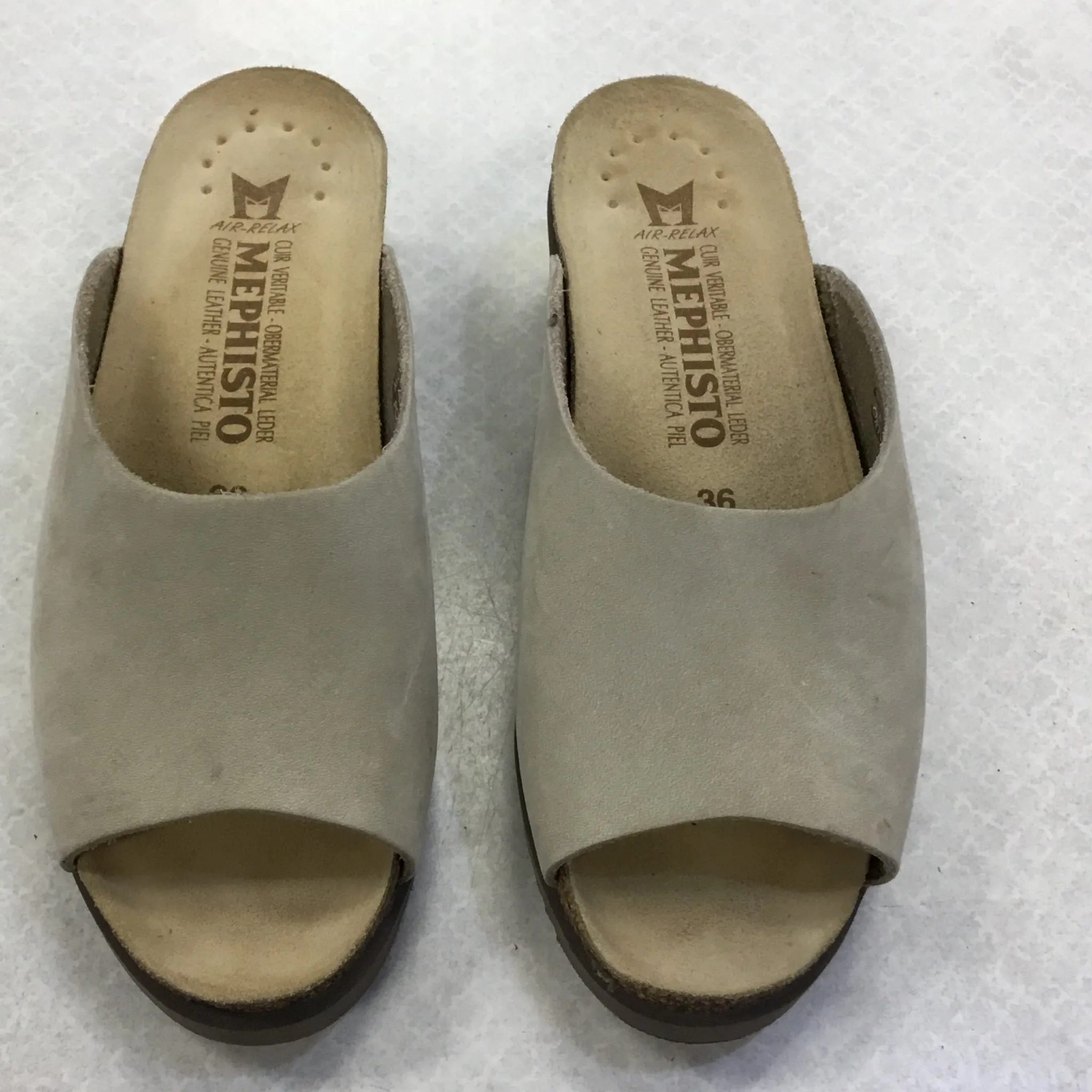 Shoes Heels Wedge By Mephisto In Tan, Size: 5.5
