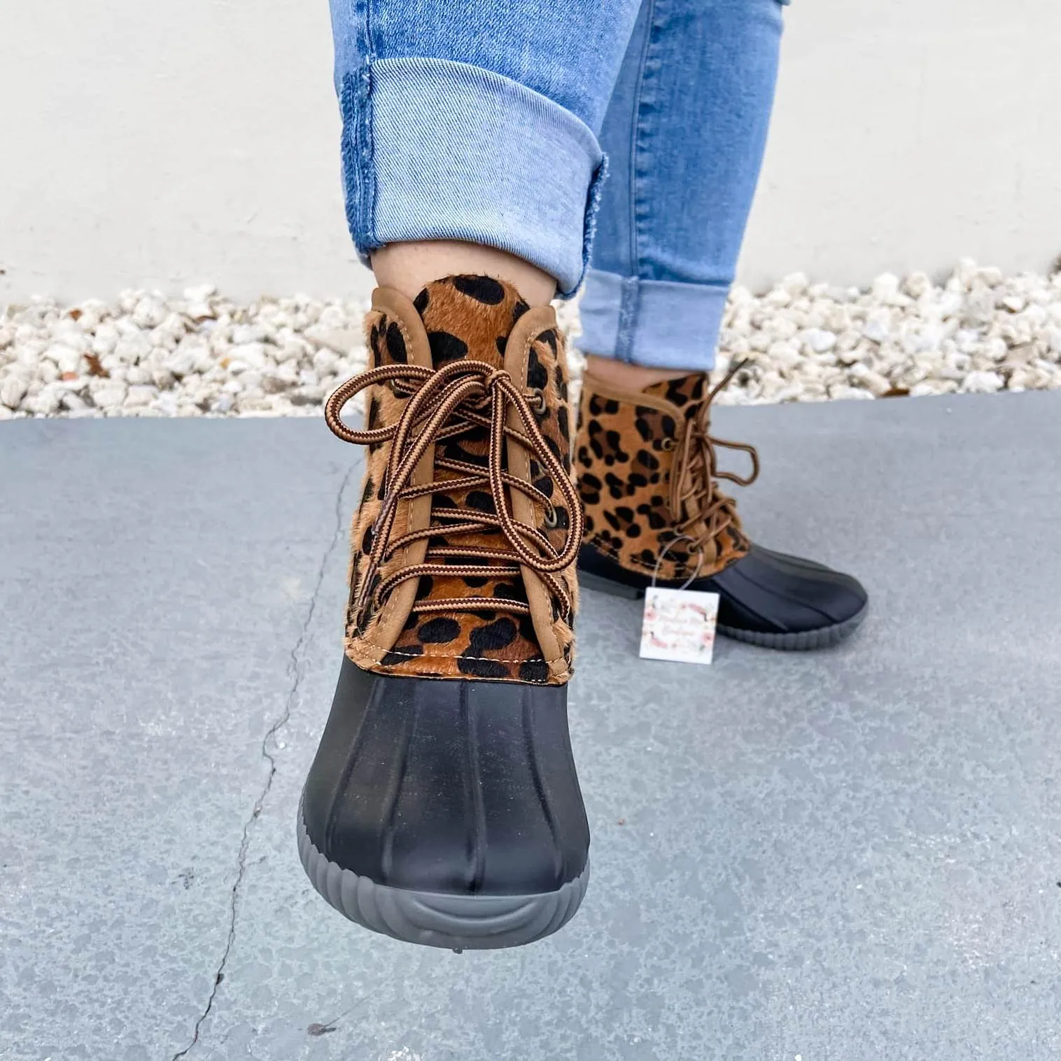 Simply Southern Duck Boots -  Leopard Print