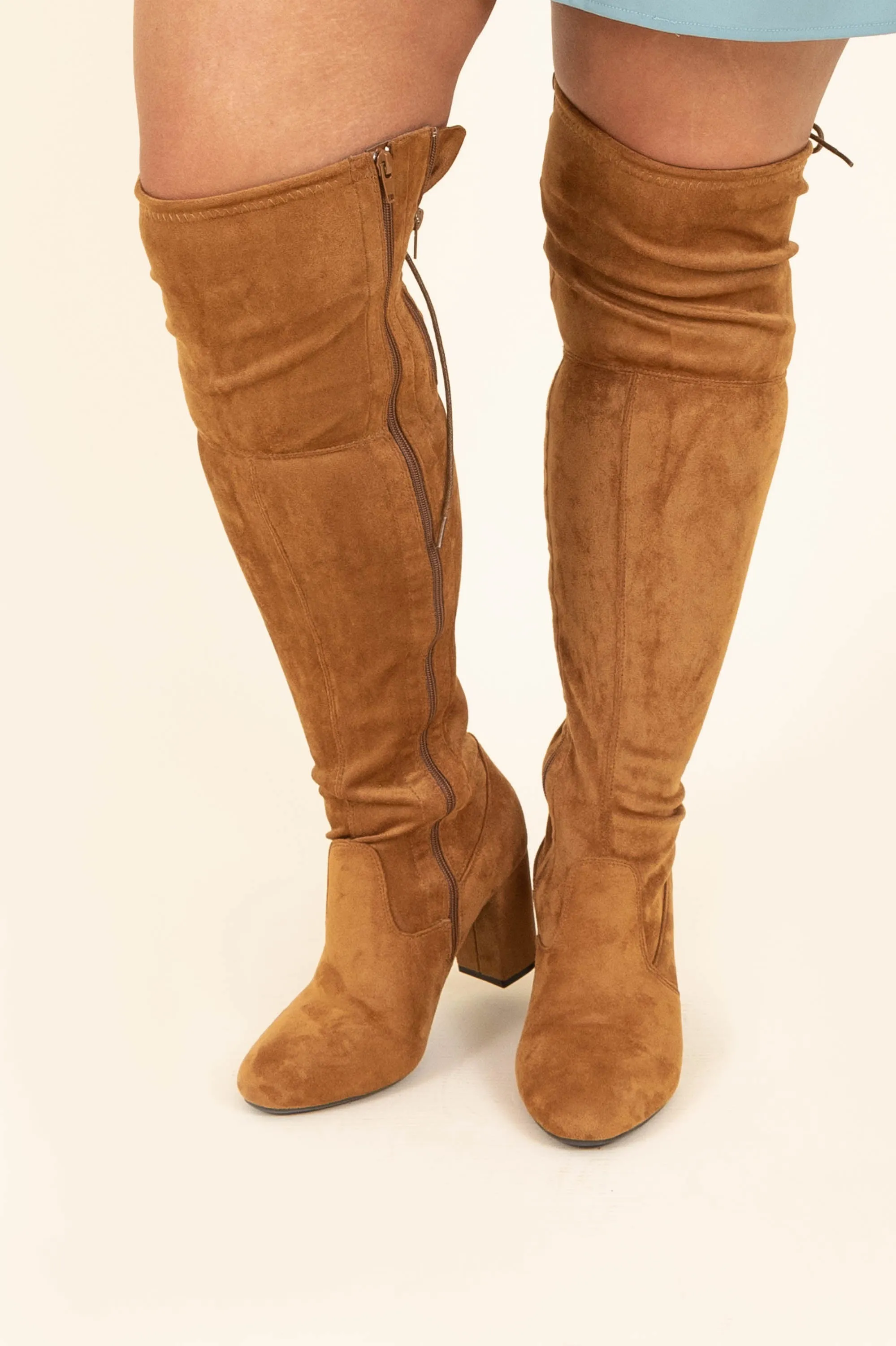 Slaying Suede Boots, New Tan
