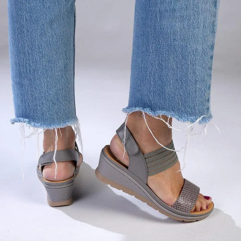 Soft Style By Hush Puppies Pomona Wedge Sandals - Grey