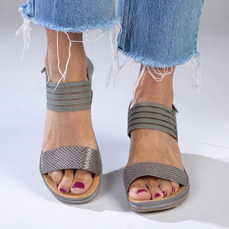 Soft Style By Hush Puppies Pomona Wedge Sandals - Grey