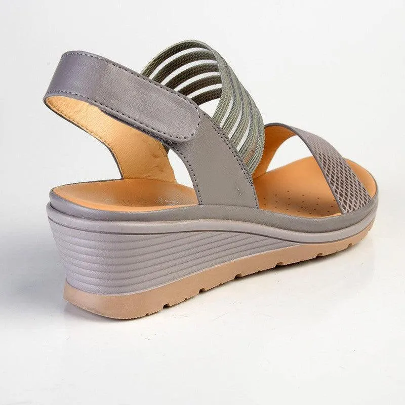 Soft Style By Hush Puppies Pomona Wedge Sandals - Grey