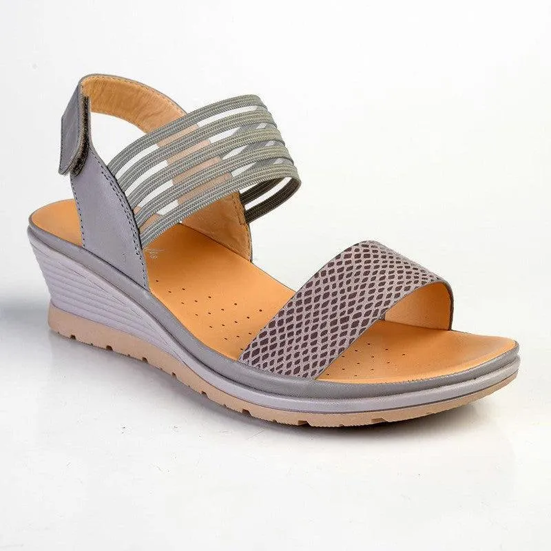 Soft Style By Hush Puppies Pomona Wedge Sandals - Grey