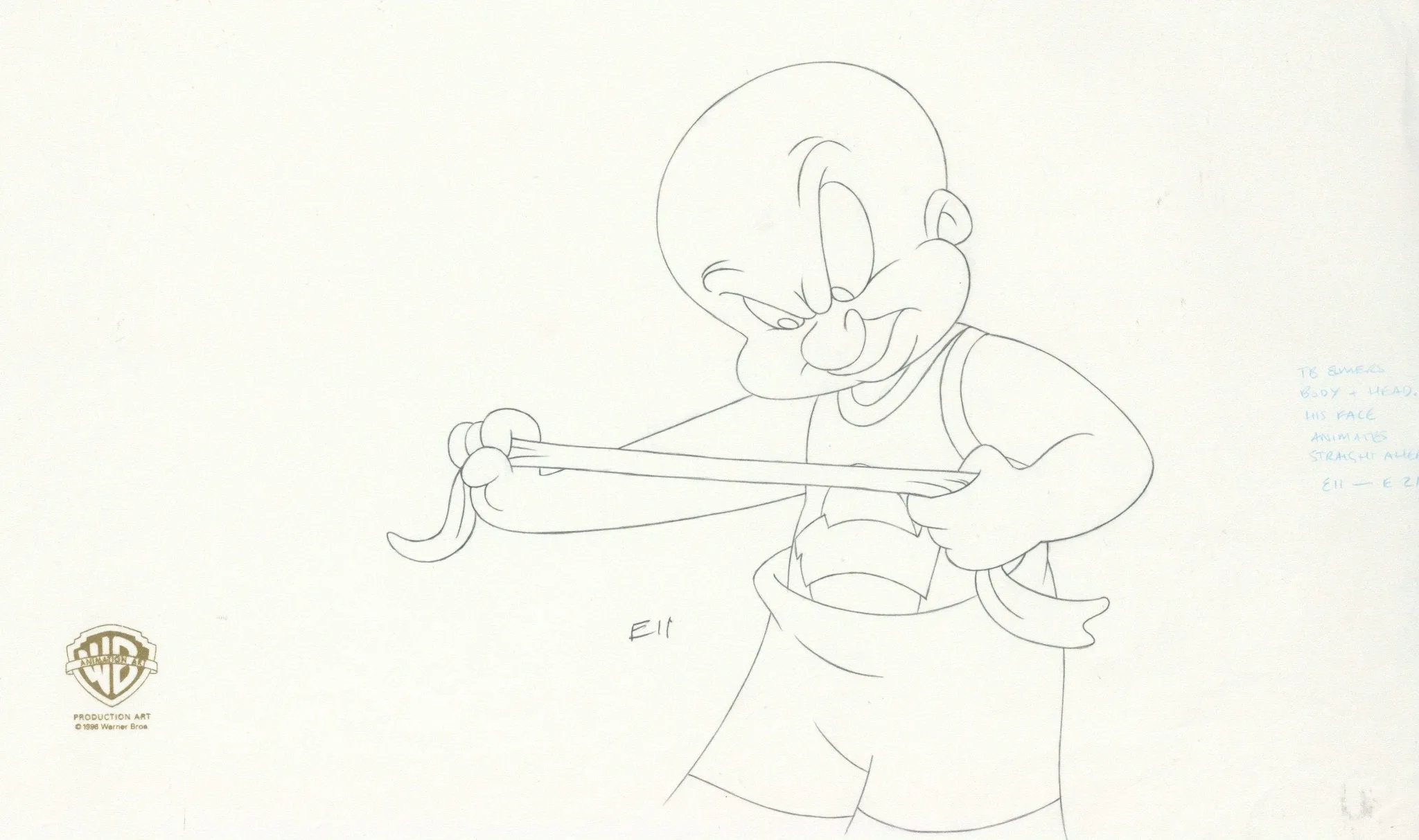 Space Jam Original Production Drawing: Elmer Fudd