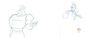 Space Jam Original Production Drawing: Monstar and Marvin the Martian