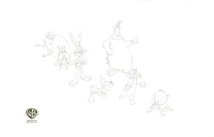 Space Jam Original Production Drawing: Space Jam Cast