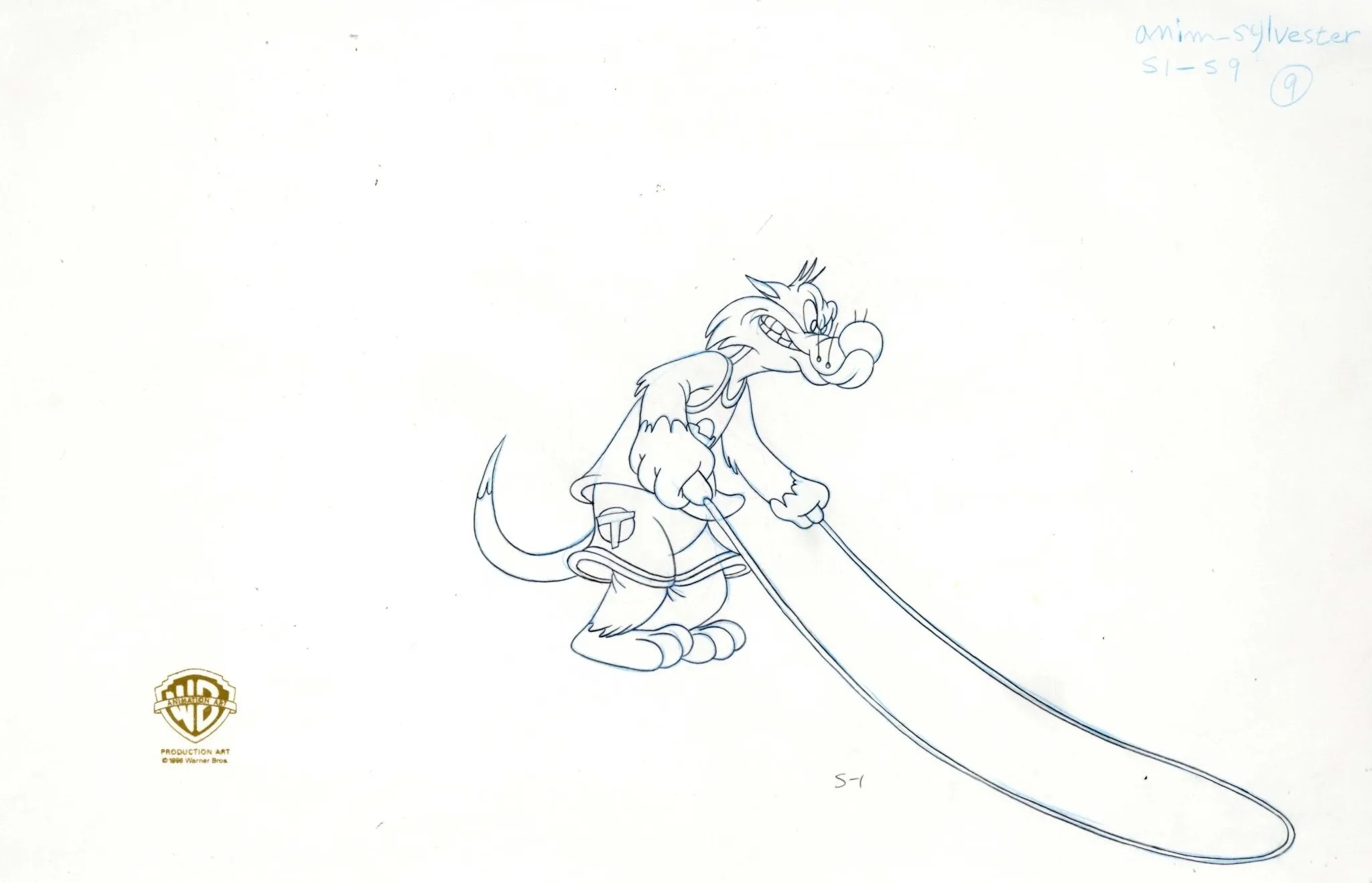Space Jam Original Production Drawing:  Sylvester