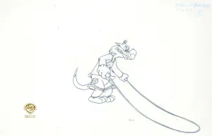 Space Jam Original Production Drawing:  Sylvester