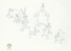 Space Jam Original Production Drawing: Toon Squad