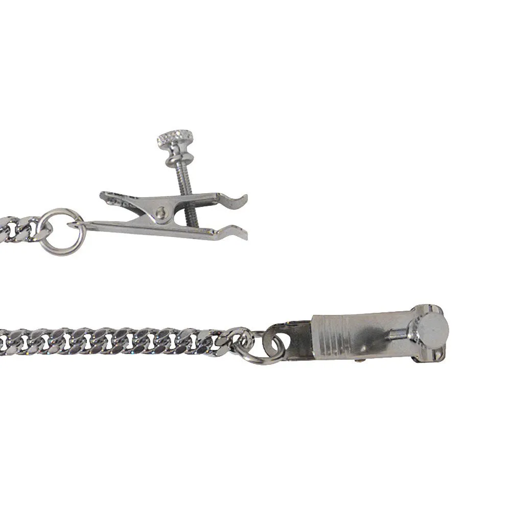 Spartacus Adjustable Duck Bill Nipple Clamp Jewel Chain