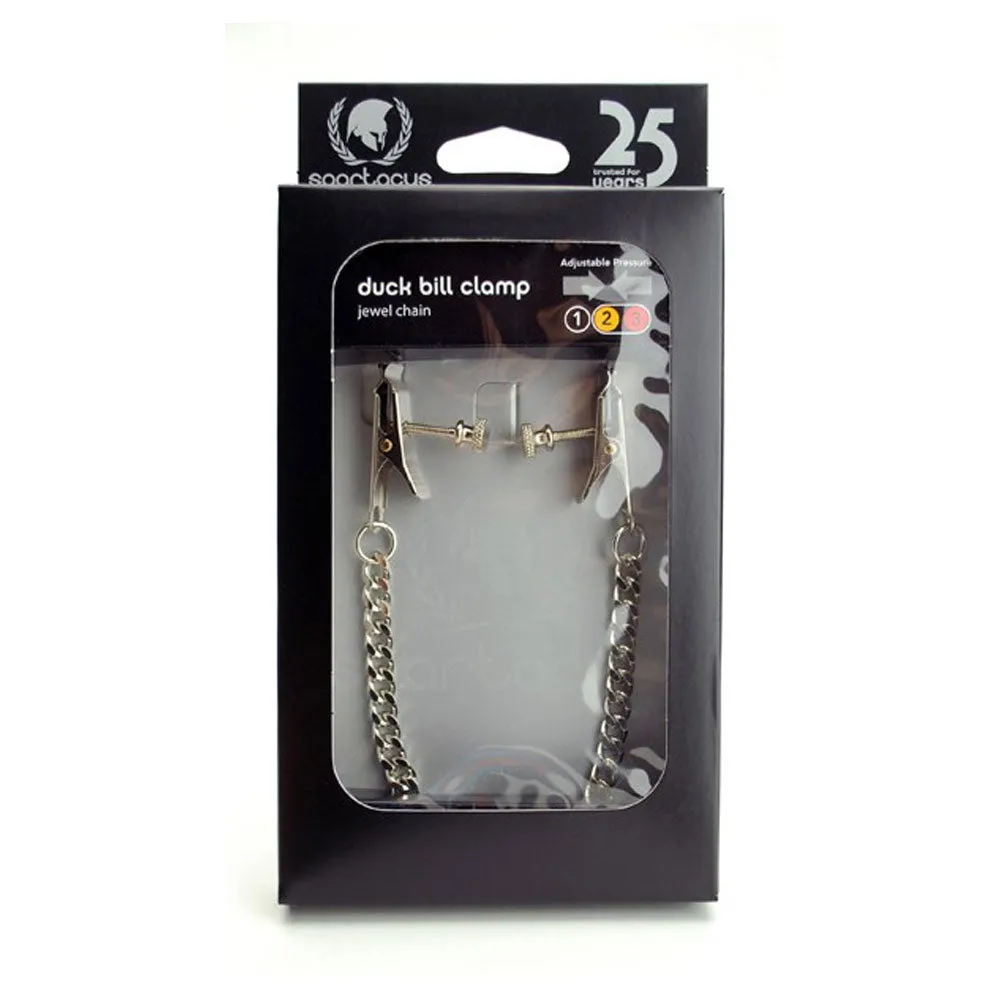 Spartacus Adjustable Duck Bill Nipple Clamp Jewel Chain