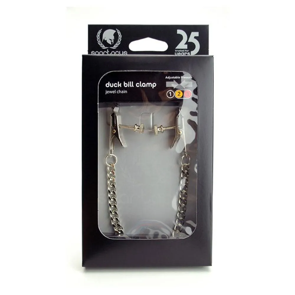Spartacus Adjustable Duck Bill Nipple Clamp Jewel Chain