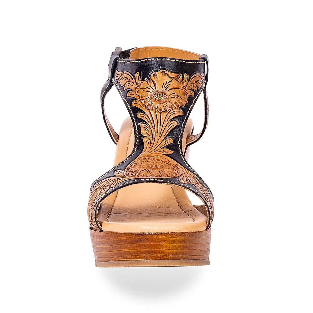 Talitha Hand-Tooled Wedge Shoe