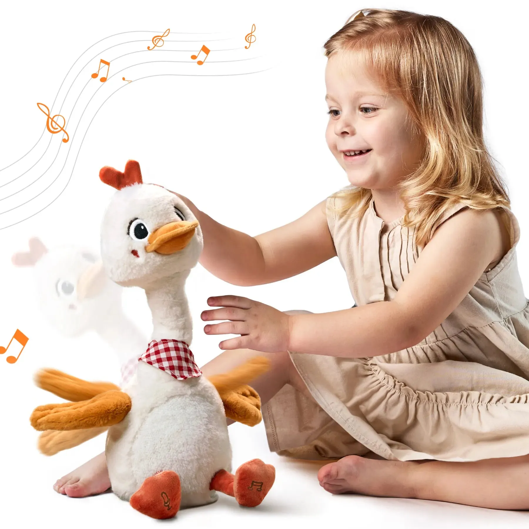 Talking Dancing Duck Toy - Soft Plush Electronic Pet with Twisting Neck and Flapping Wings, Features Singing, Recording, Repeating for Toddlers, Toddler Interactive Gift Toys for Boys and Girls