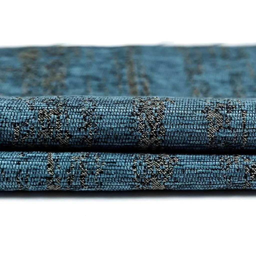 Textured Chenille Denim Blue Fabric