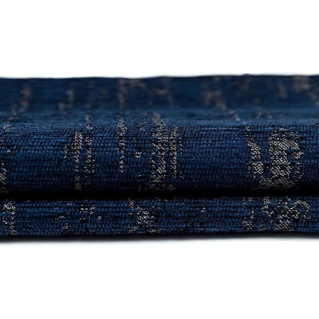 Textured Chenille Navy Blue Fabric