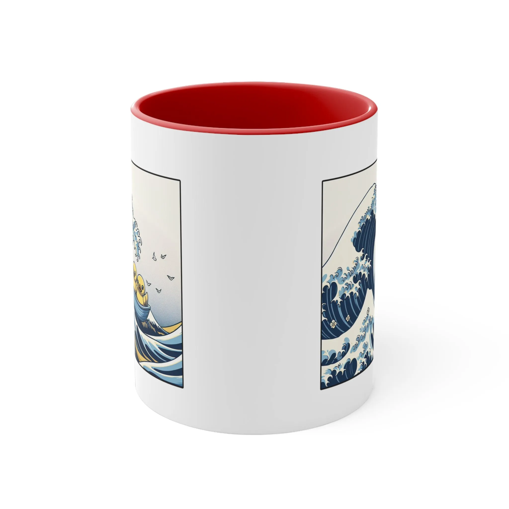 The Great Duck Off Kanagawa Wave Coffee Mug, 11oz Gift For Him Gift For Her Cute Couple Artistic Mug