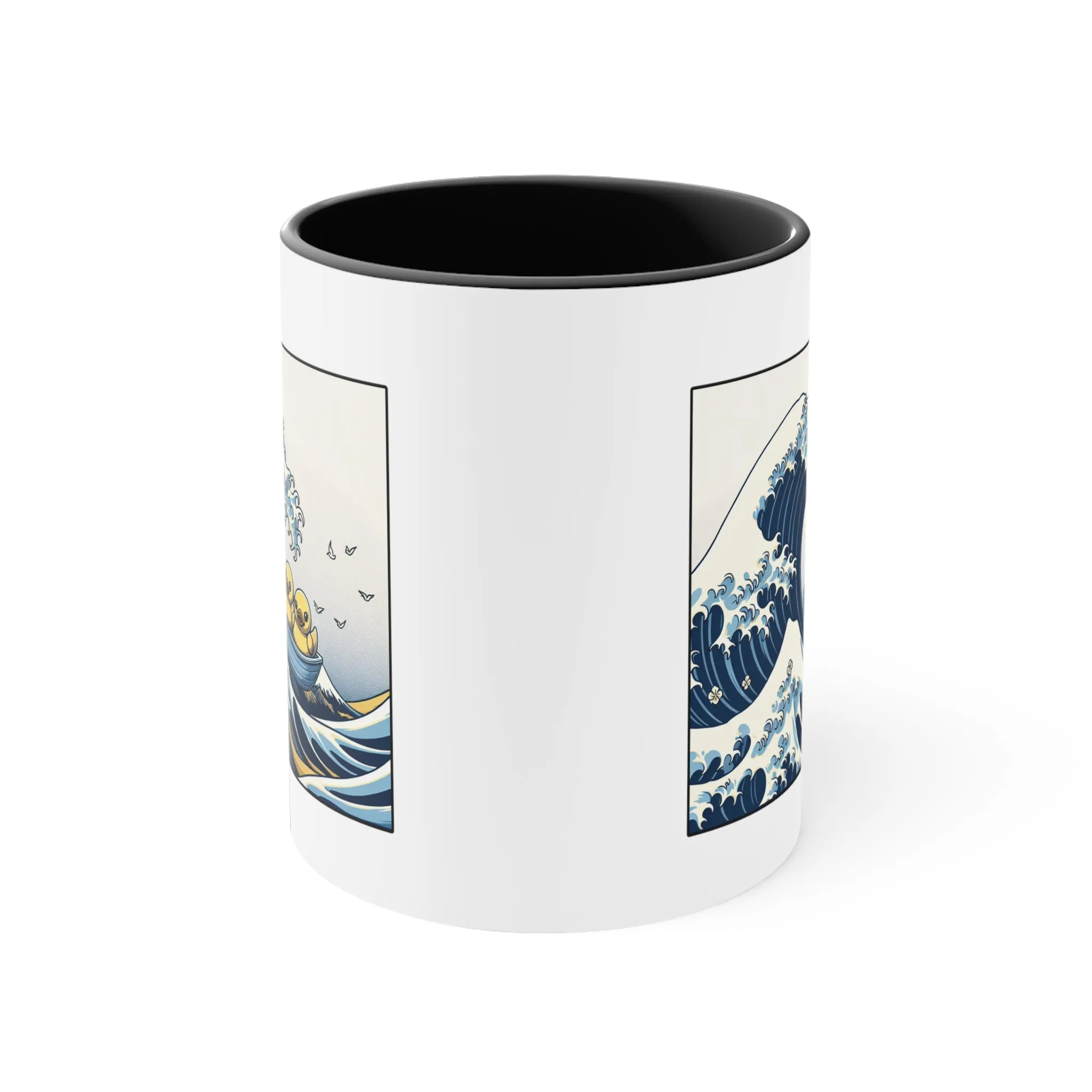 The Great Duck Off Kanagawa Wave Coffee Mug, 11oz Gift For Him Gift For Her Cute Couple Artistic Mug