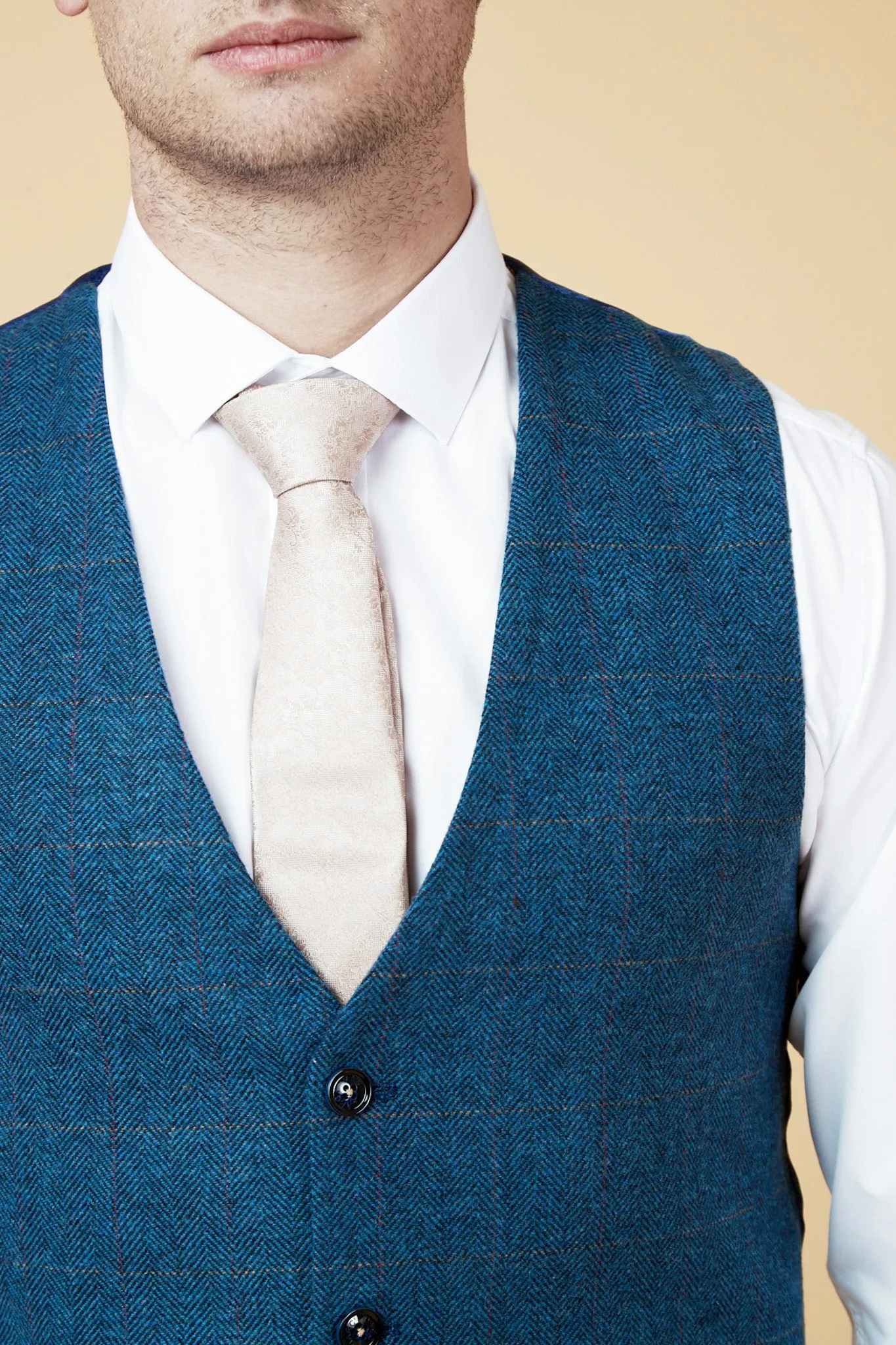 The WHU Collection - TED Tan Tweed Suit With Dion Waistcoat As Worn By Lukasz Fabianski