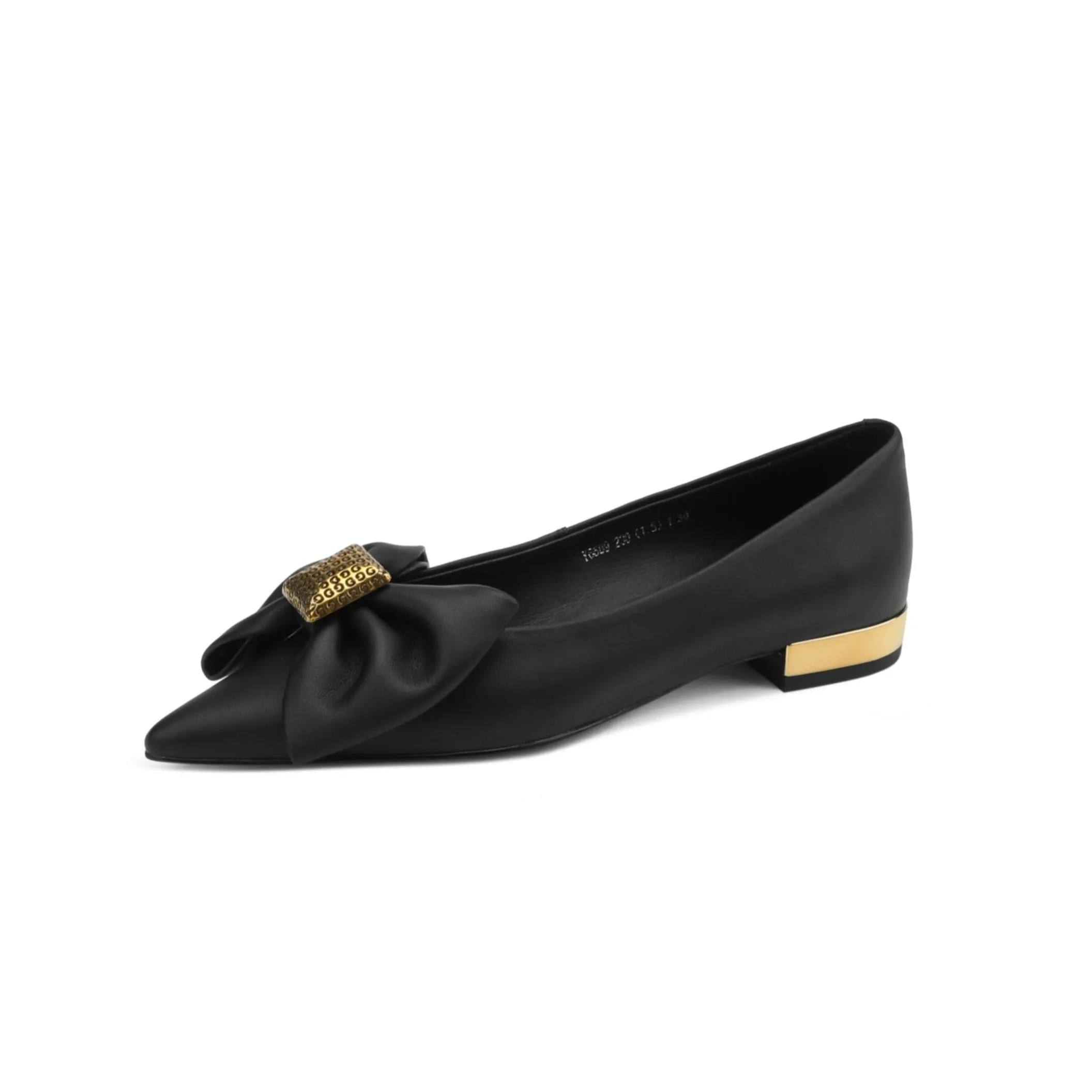 TinaCus Women's Genuine Leather Handmade Pointed Toe Décor Bow Slip on Ballet Flats Shoes